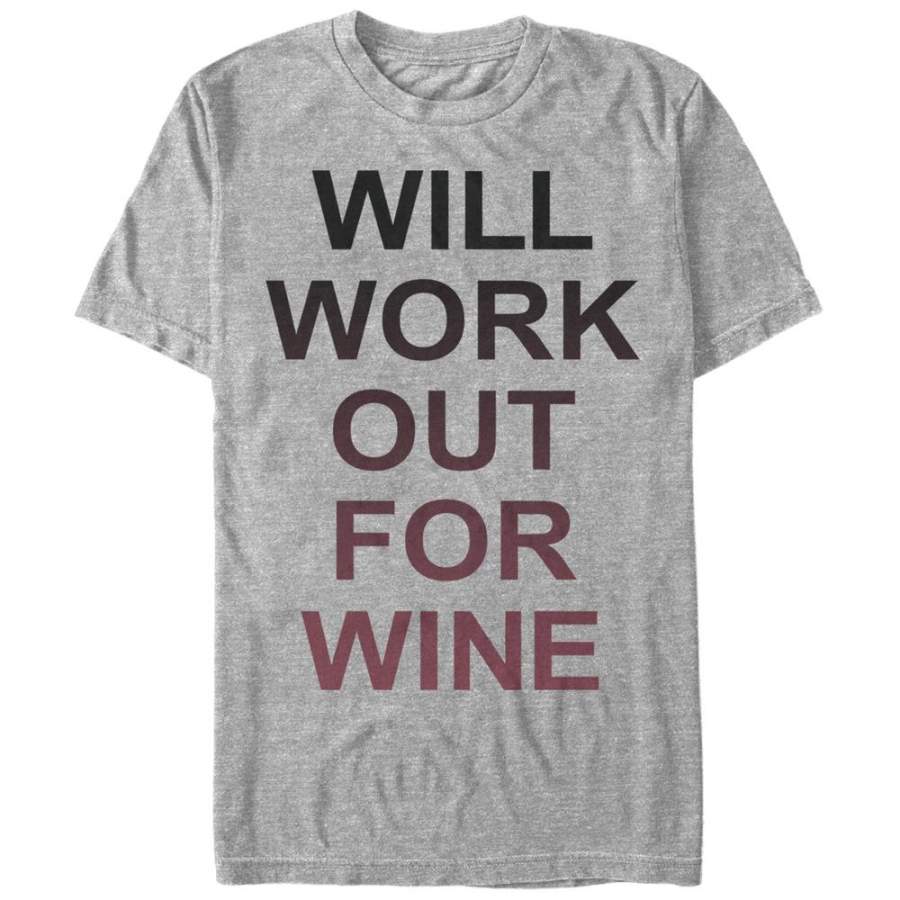 CHIN UP Women’s Work Out For Wine  Boyfriend Tee Athletic Heather