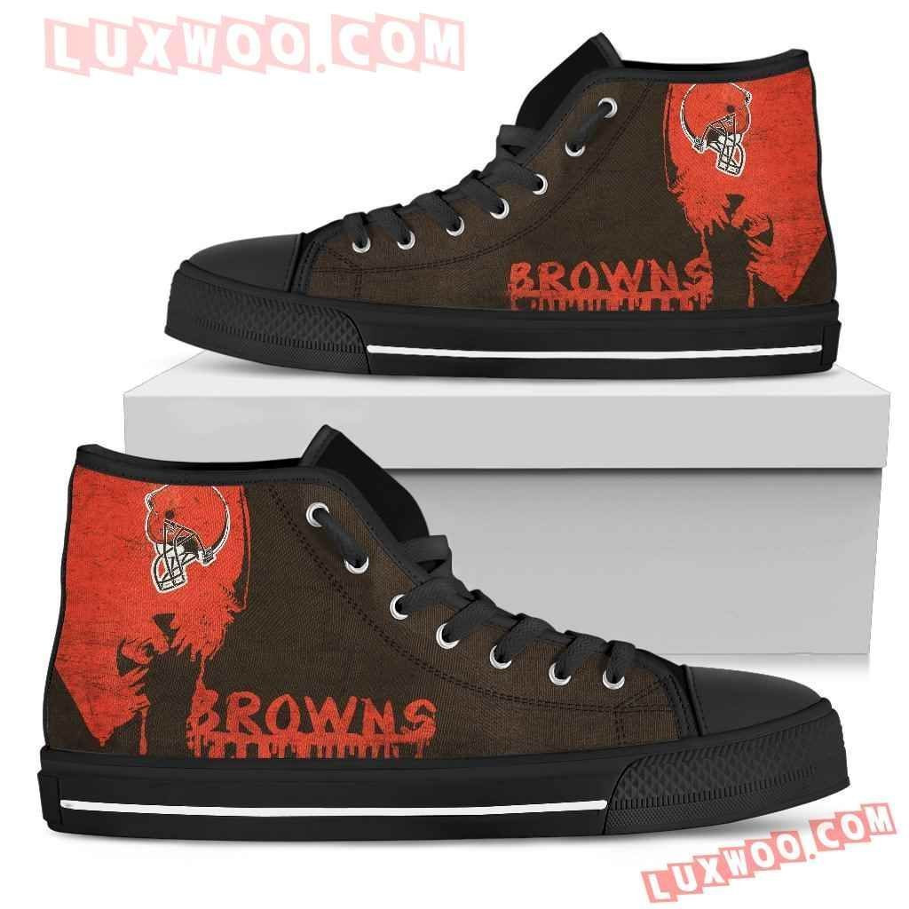 Alien Movie Cleveland Browns High Top Shoes Sport Sneakers