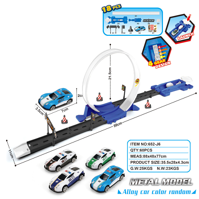 Stunt Speed Double Car Wheels Model Racing Track Diy Assembled Rail Kits Catapult Rail Car Racing Boy Toys For Children Gift alx