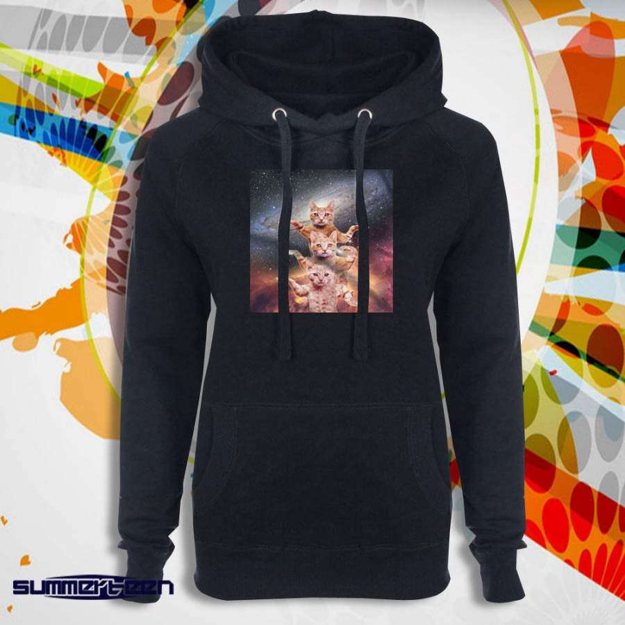 Cats Are Dancing In Space Kitten Women’S Hoodie