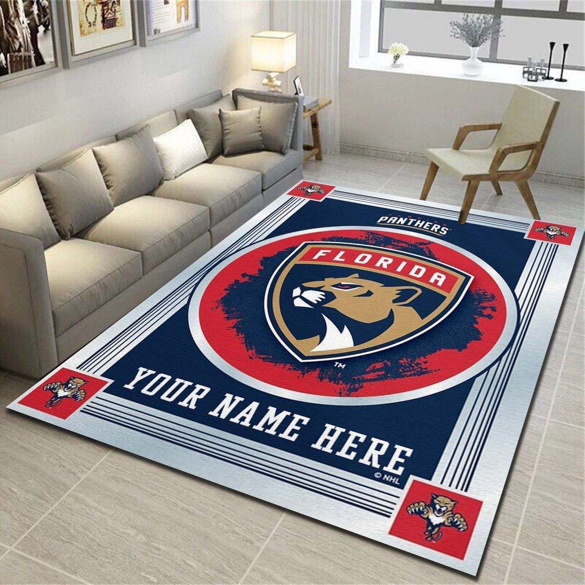 Florida Panthers Personalized Rug, Living Room Bedroom Carpet, Customized Fan Cave Floor Mat