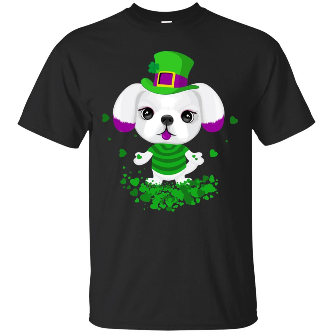 Puppy Leprechaun- Cute Puppy St Patrick Shirt For Girls