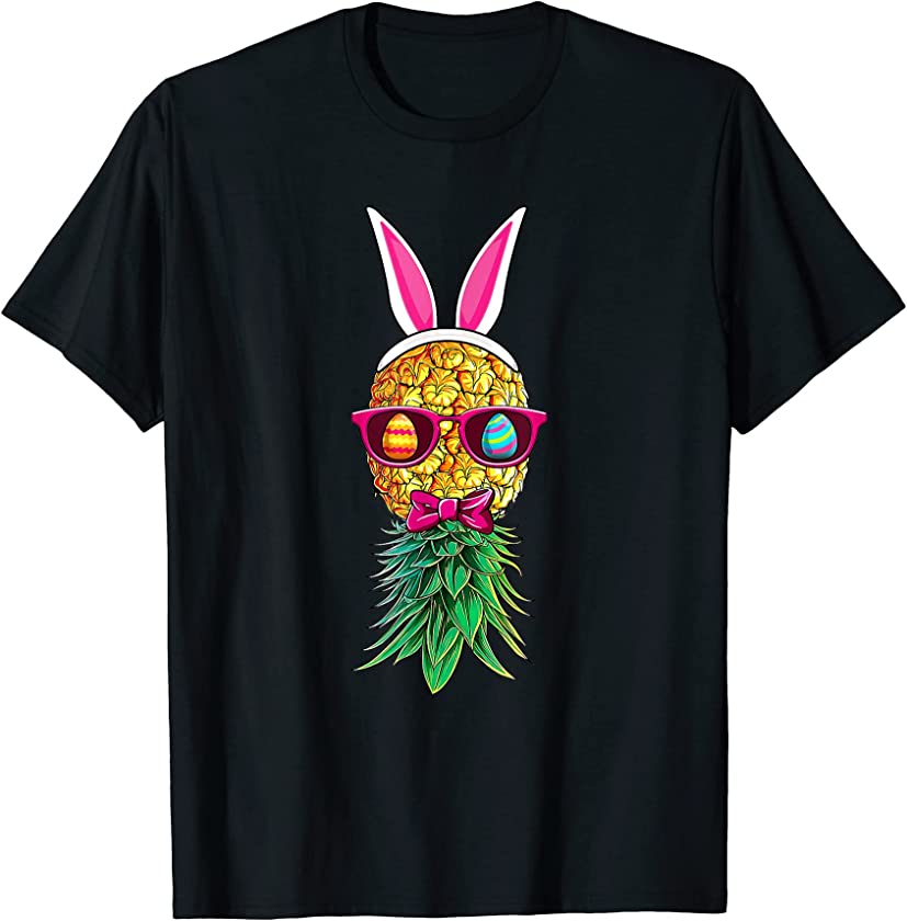 Mask Swinger Upside Down Pineapple Bunny Easter Day Funny T-Shirt