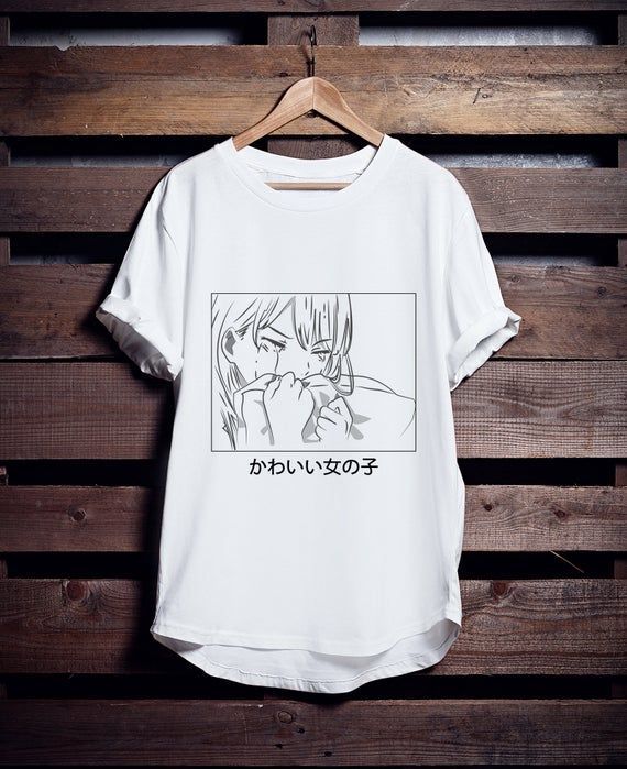 Vintage Cute Kawaii Shirt Anime Shirts Anime Eyes Anime Shirt Anime Gift Manga Shirtotaku Anime Manga Print Kawaii Cosplay Shirt