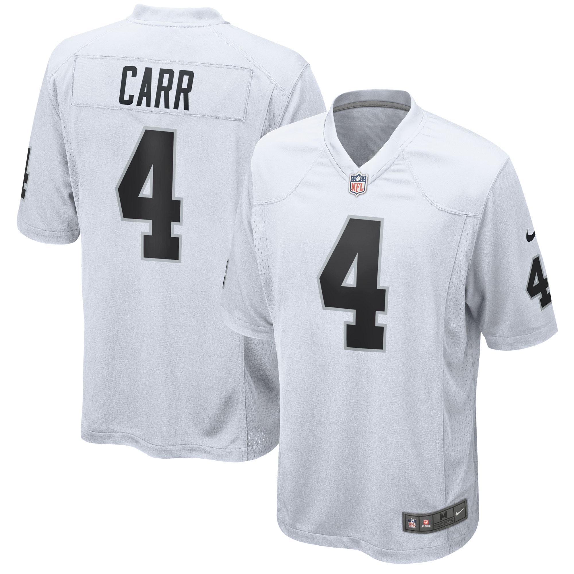 Mens Las Vegas Raiders Derek Carr White Game Jersey