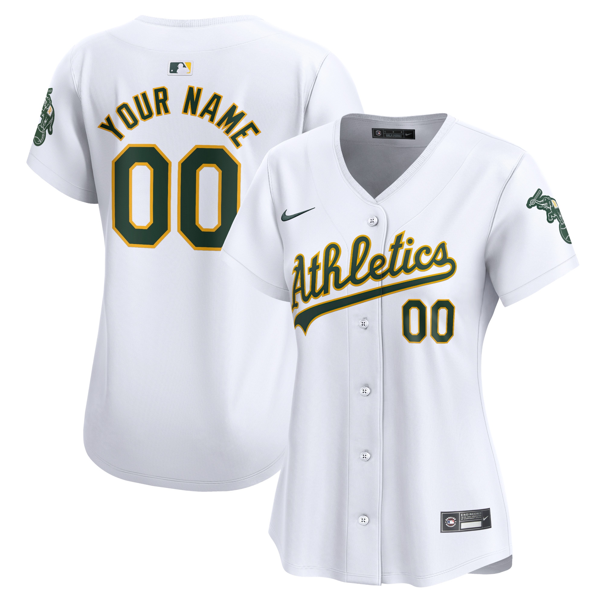 Oakland Athletics Women's Home Limited Custom Jersey – White