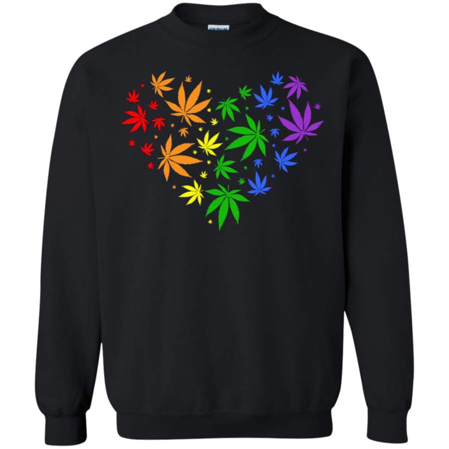 AGR Rainbow Love Marijuana heart Sweatshirt