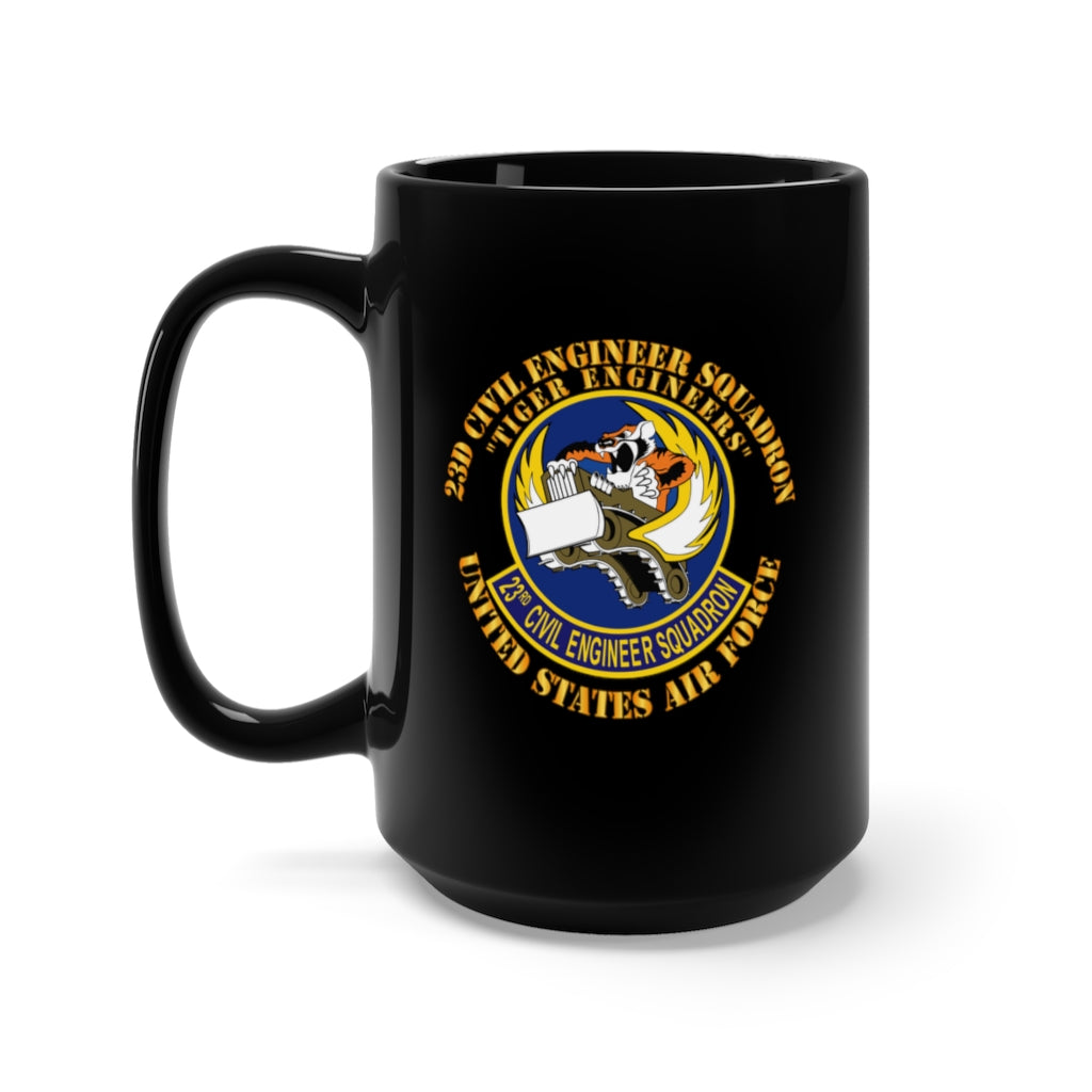 Black Mug 15Oz – Usaf – 23D Civil Engineer Squadron – Tiger Engineers