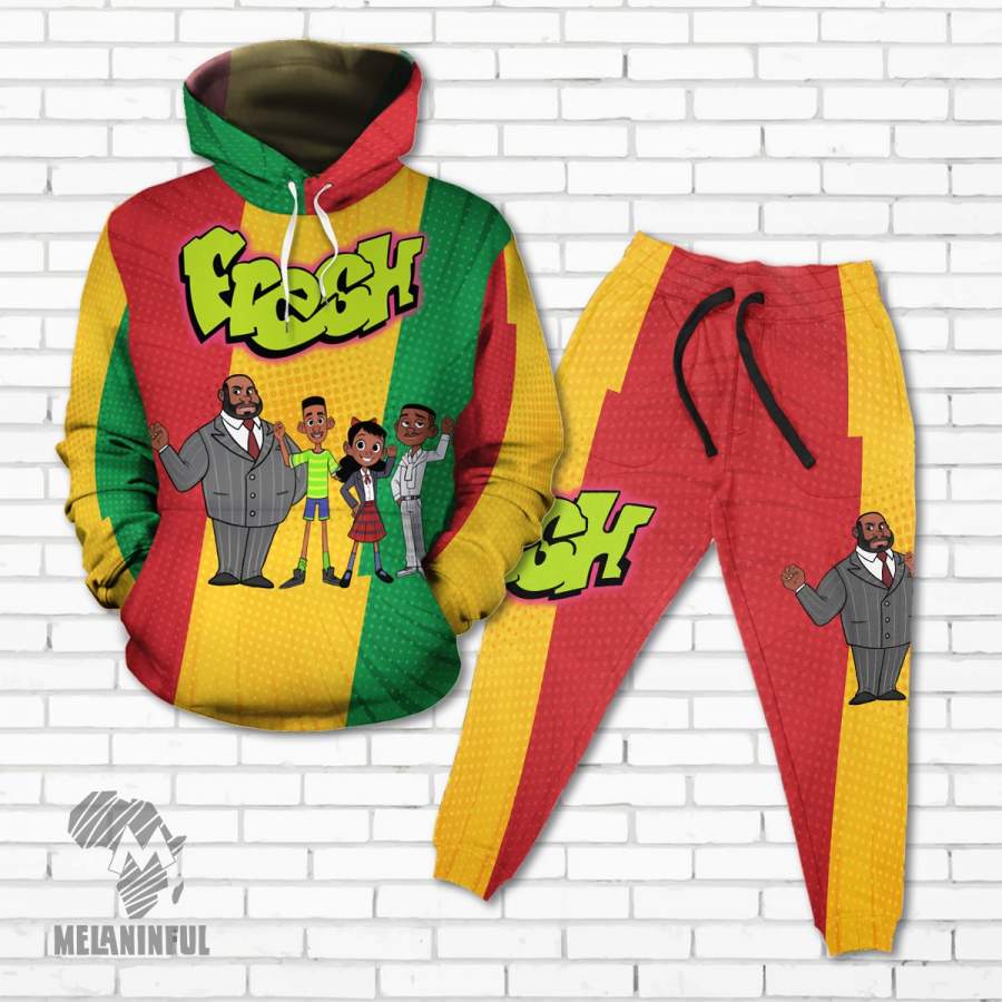 The Fresh Prince Cartoon Fleece All-over Hoodie And Joggers Set