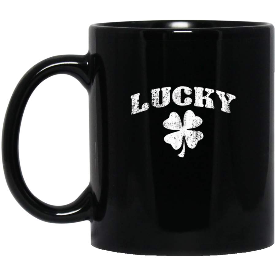 Vintage Style Lucky Clover St Patricks Day Mug