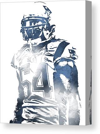 Donta Hightower New England Patriots Pixel Art 2 Joe Hamilton Canvas Print