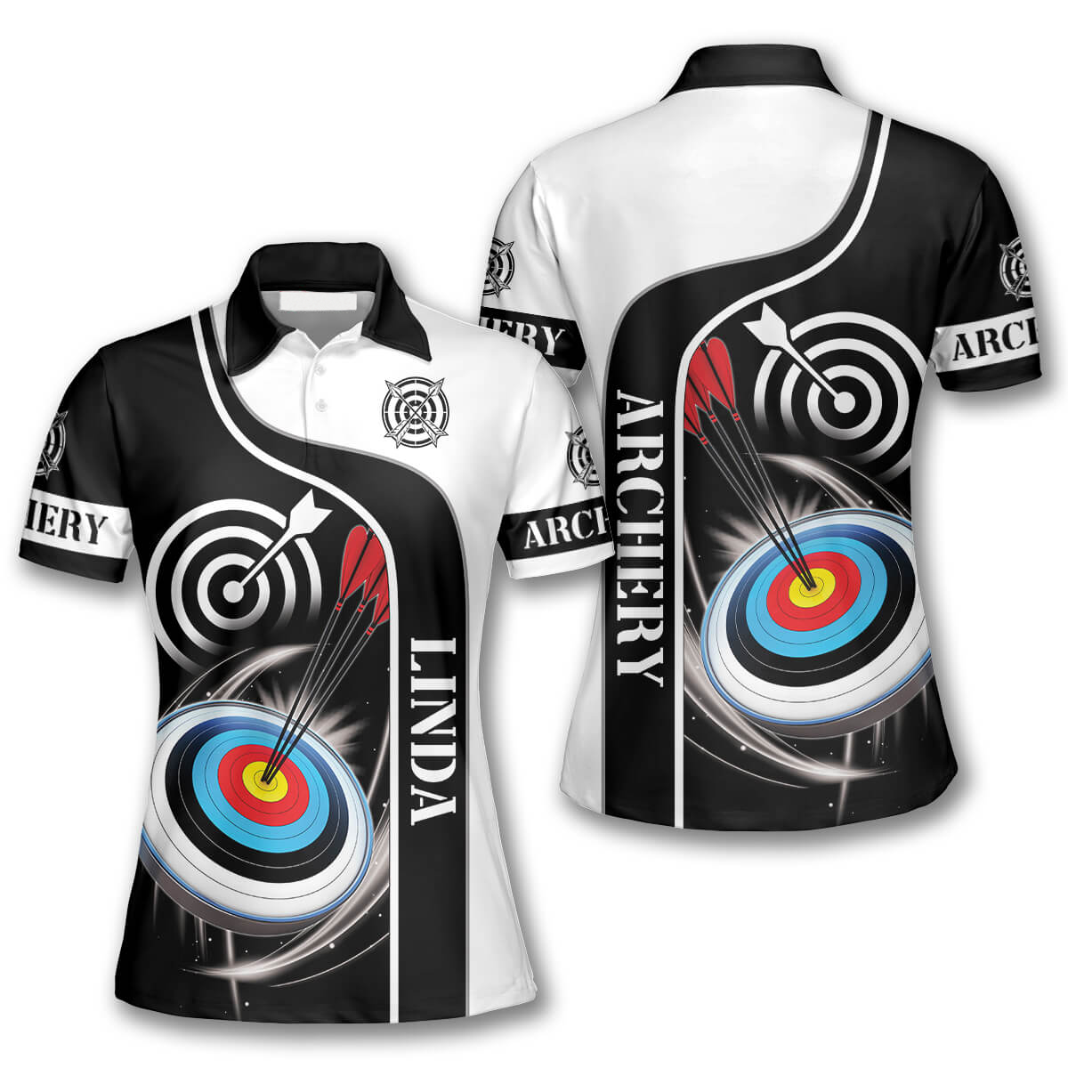 Archery Targets Black White Custom Archery Shirts For Women, Gift For Her, Archery Shirt