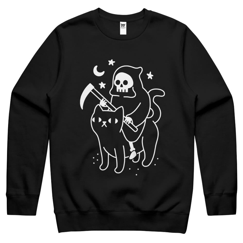 Death Rides A Black Cat Crewneck Sweatshirt