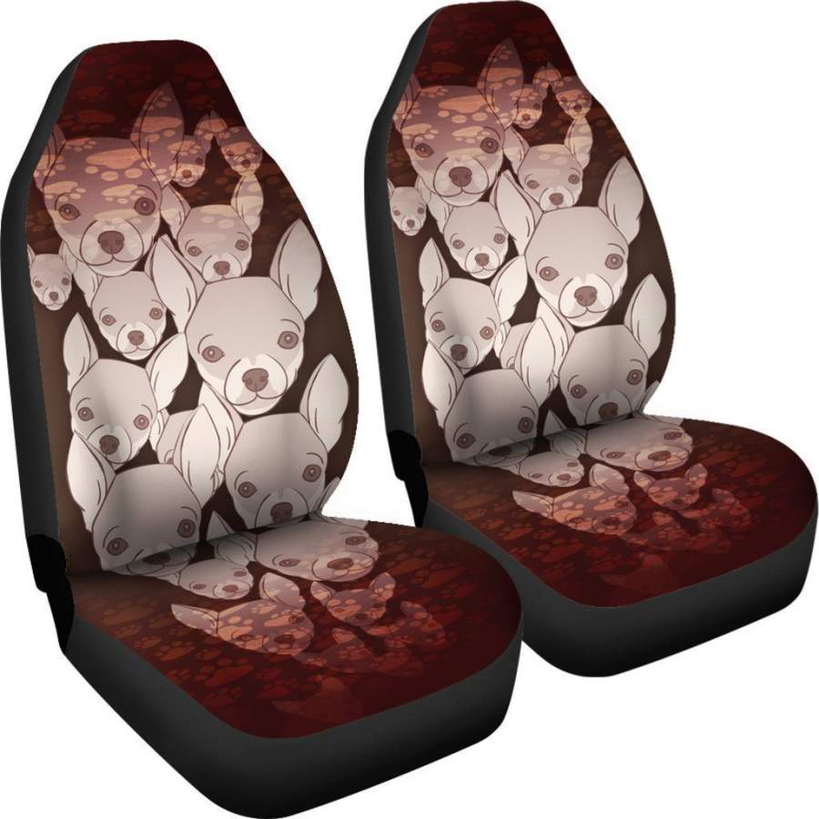 Pattern Graphic Chihuahua Car Seat Covers For Dog Lover HH10