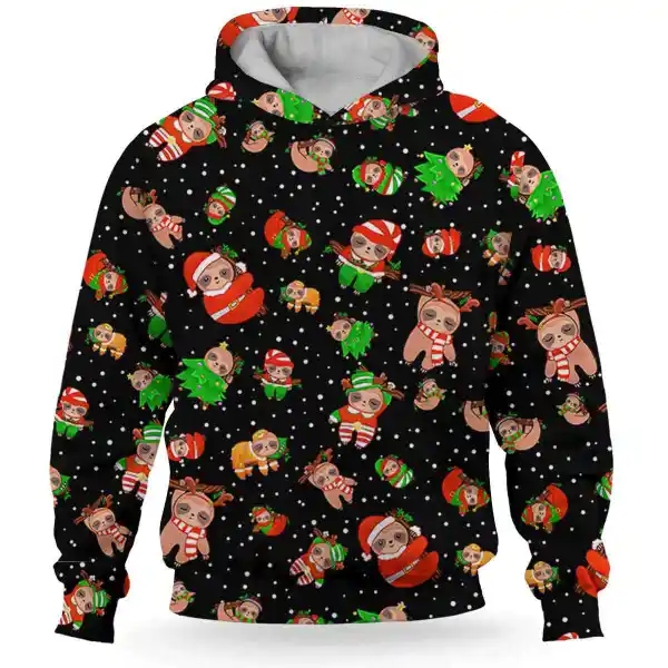 Sloth Christmas Cute Pattern 3D Hoodie, Christmas Hoodie Shirt, Christmas Gift