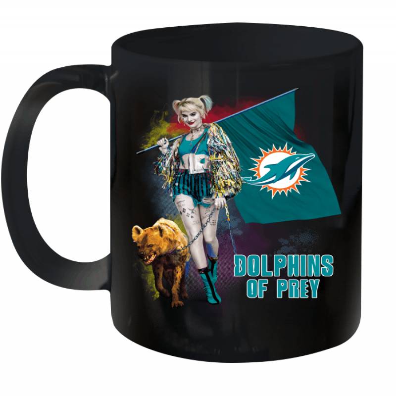 Harley Quinn flag Miami Dolphins Of Prey Ceramic Mug 11oz