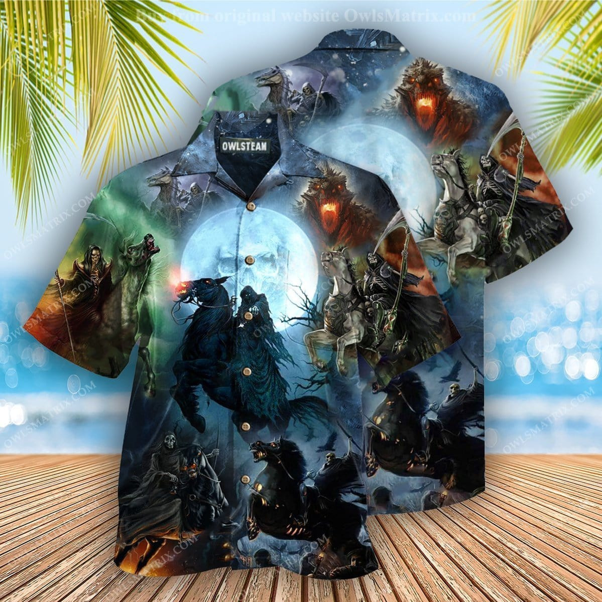 Halloween Headless Horseman Dark Horse Hawaii Aloha Shirts Kv Ha55530