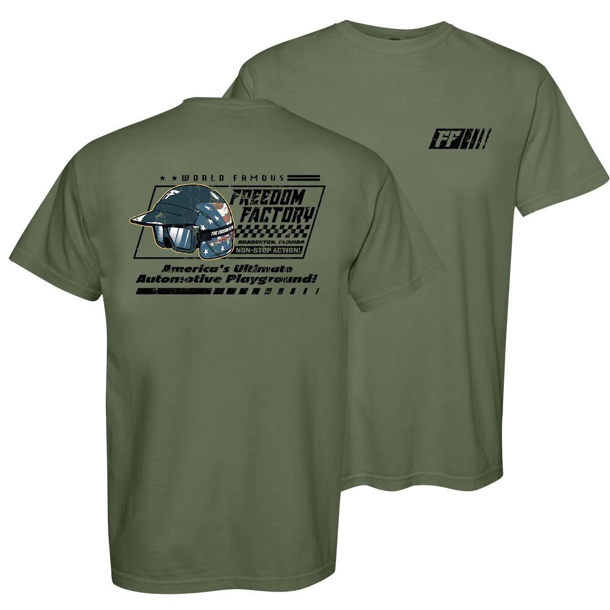 Cleetus McFarland Freedom Factory Helmet T-Shirt Premium Cotton, Legendary Racing Apparel, Menswear for Men & Women, Perfect for Motorsports Fans & Speed Enthusiasts