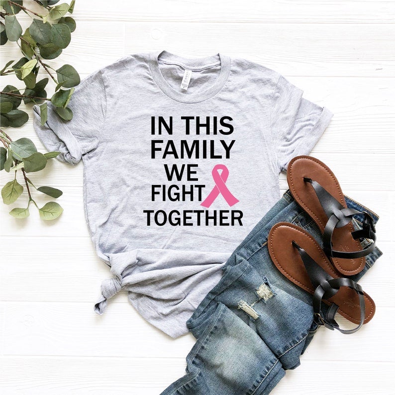 In This Family We Fight Together Shirt, Cancer Awareness Shirt, Breast Cancer Shirt , Pink Ribbon, Cancer Survivor Shirt ,Cancer Fighter