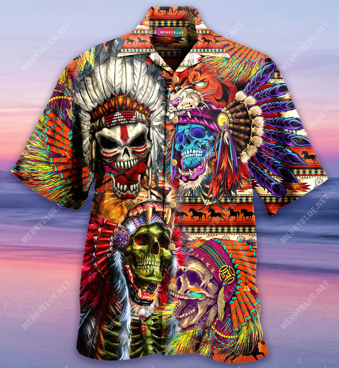 Apache Skull Be Strong When You Are Weak Unisex Hawaiian Shirt