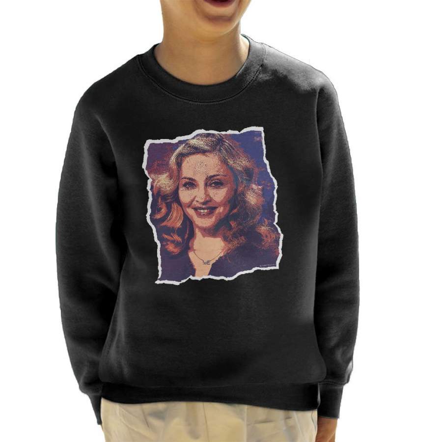 Madonna Smiling Portrait Kid’s Sweatshirt