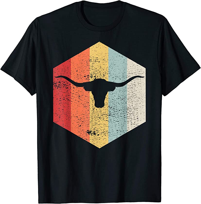 Vintage Retro Texas Bull Longhorns Distressed T-Shirt