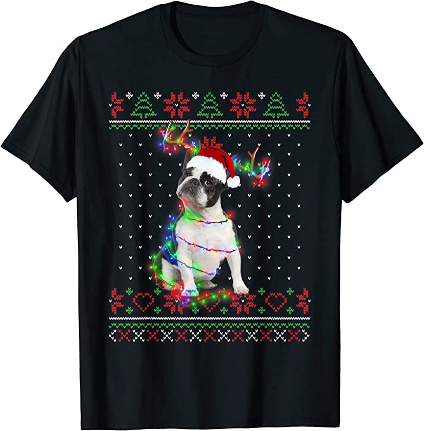 Boston Terrier Dog Ugly Sweater Christmas Puppy Dog Lover T-Shirt