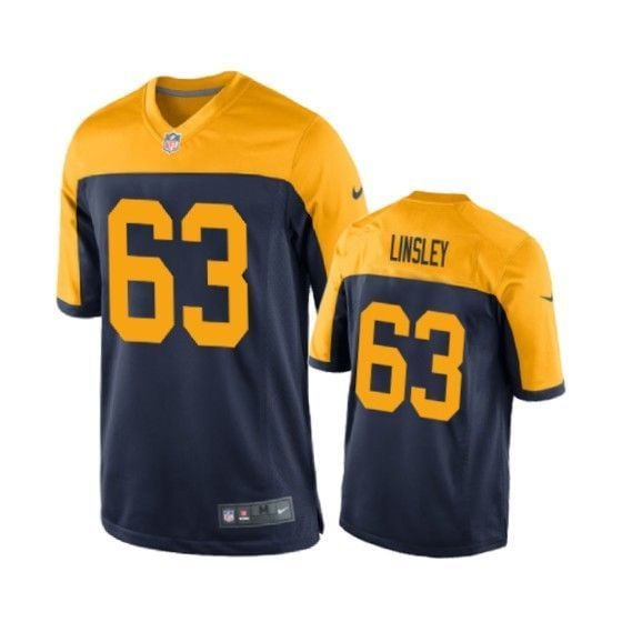 Green Bay Packers Corey Linsley Game Navy Mens Jersey