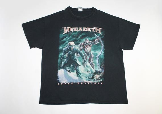 2000S Megadeth Shirt Super Collider Shirt American Heavy Metal Band Shirt Speed Metal Thrash Metal Men S Shirt