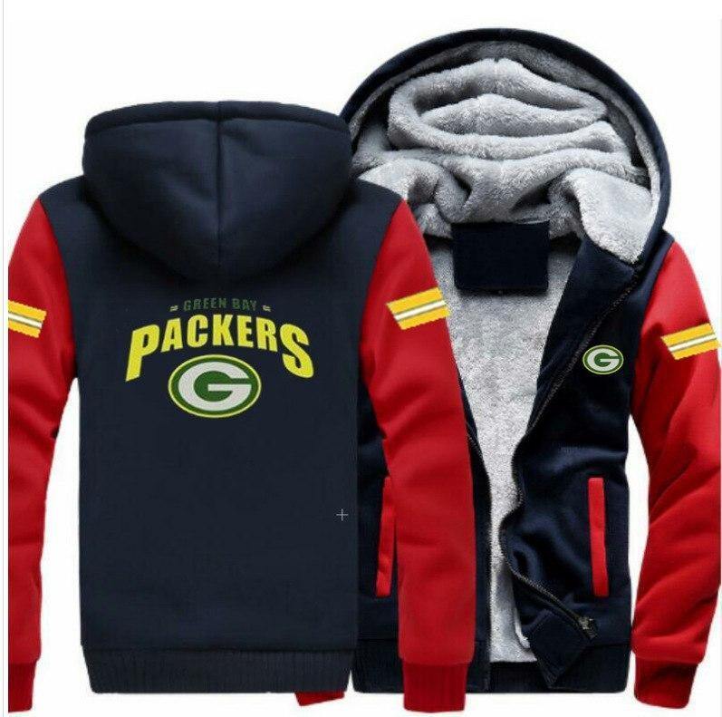 Green Bay Packers Casual Hooded Warm Sweatshirts Male Thicken Tracksuit