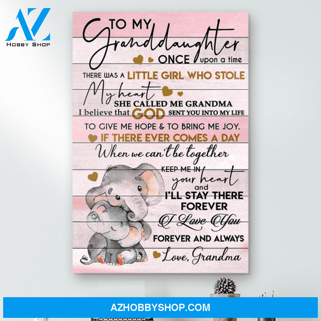 To My Granddaughter Elephant Canvas