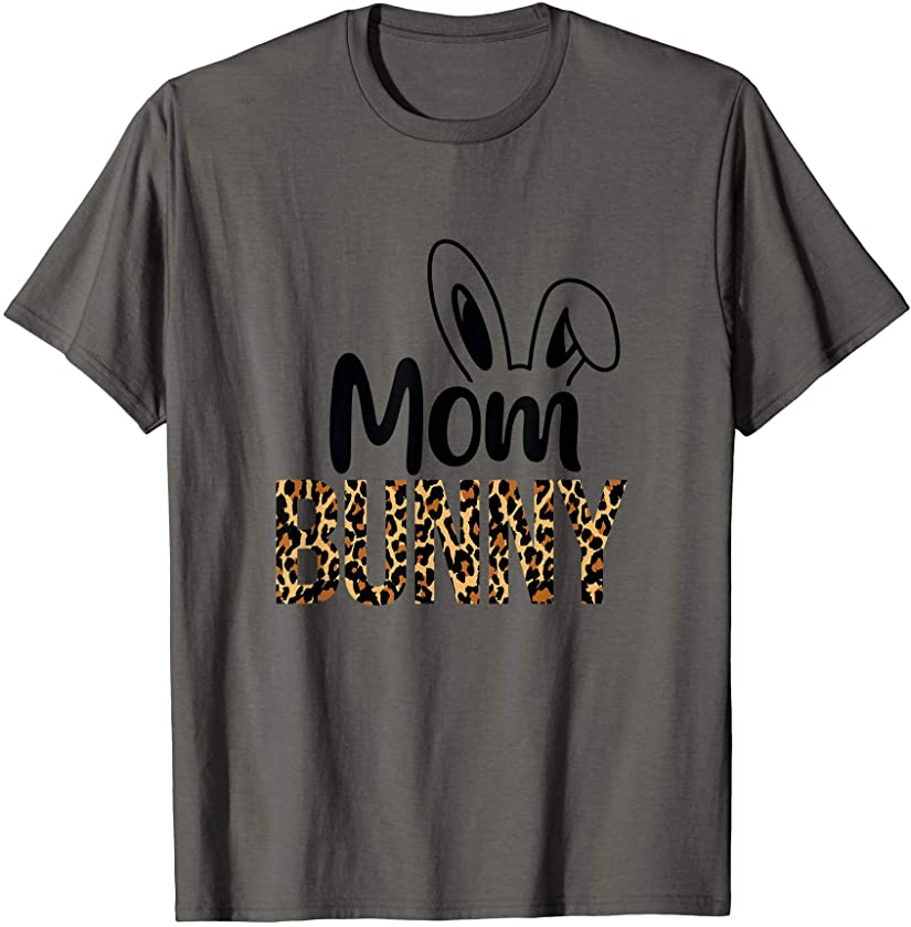 Leopard Mom Bunny Shirt Women Mama Mommy Mother Easter Funny T-Shirt