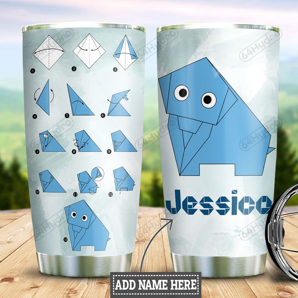 Personalized Elephant Origami HLZ2011014 Stainless Steel Tumbler