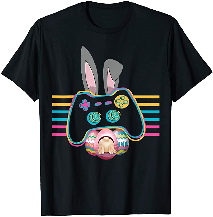 Video Game Easter Bunny Controller Gamer Kids Boys Gaming T-Shirt