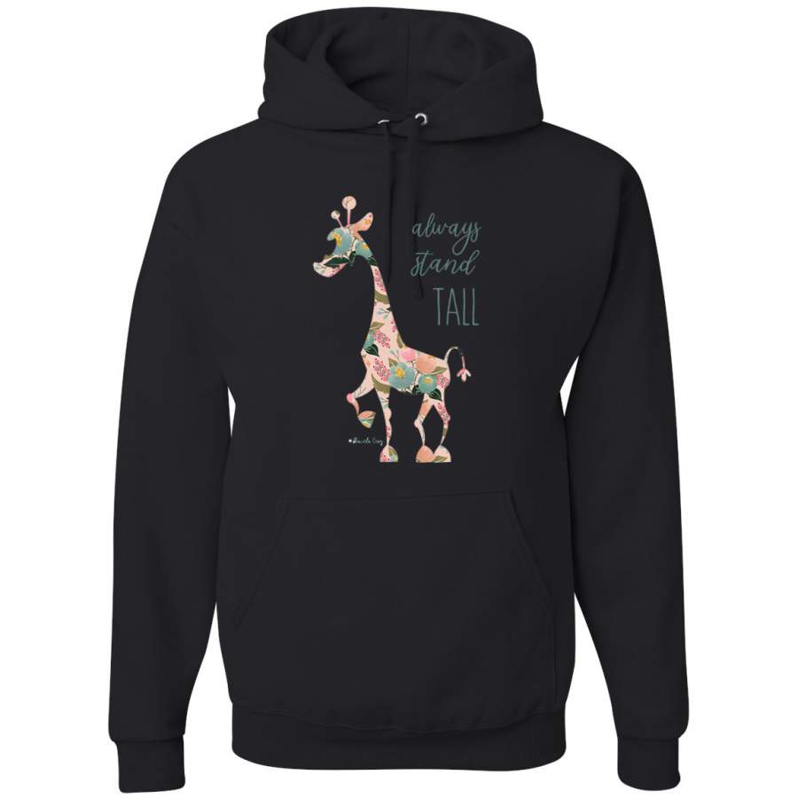 Always Stand Tall Cute Mosaic Wild Giraffe Animal Lover Graphic Hoodie Sweatshirt