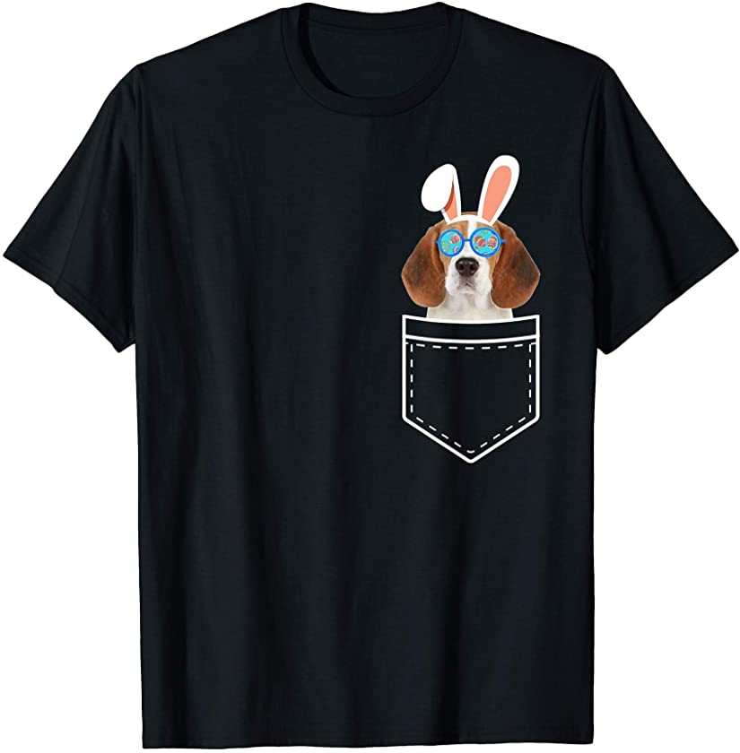 Bunny Beagle In Pocket Happy Easter Beagle Lover T-Shirt