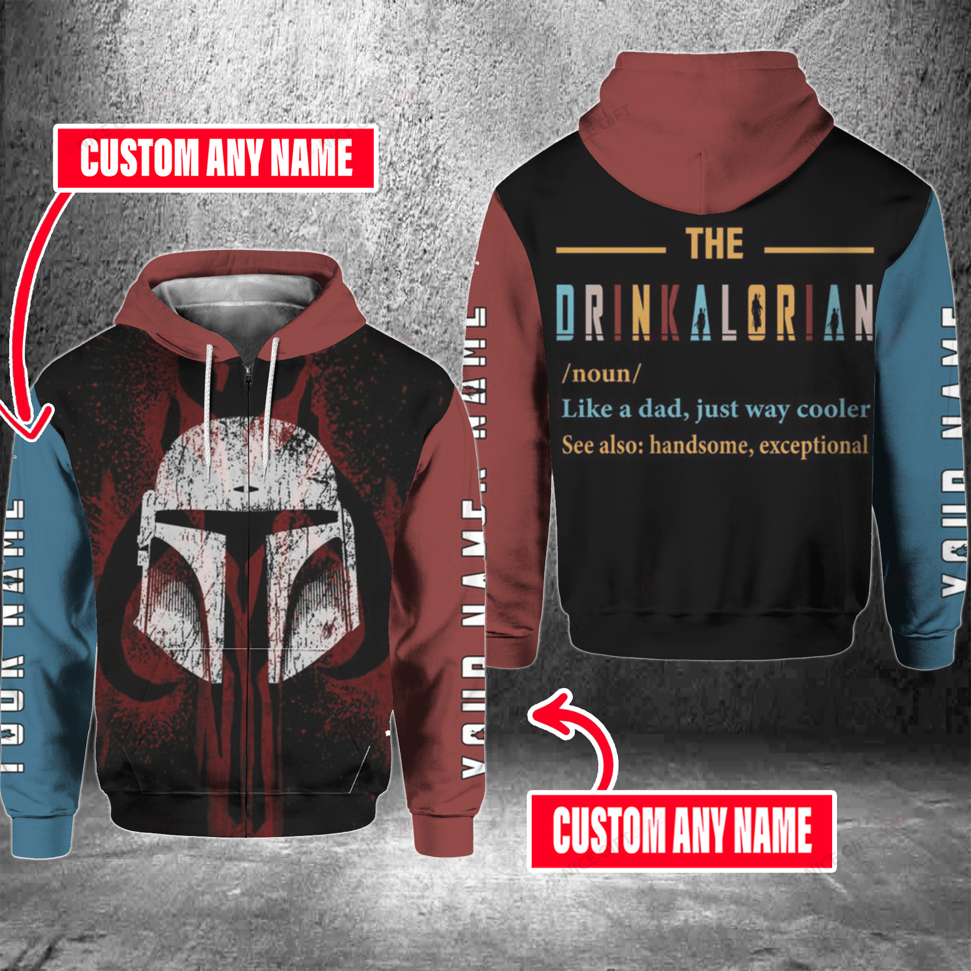 The Drinkalorian Personalized Zip Hoodie 3D 3Zh-Q2K8