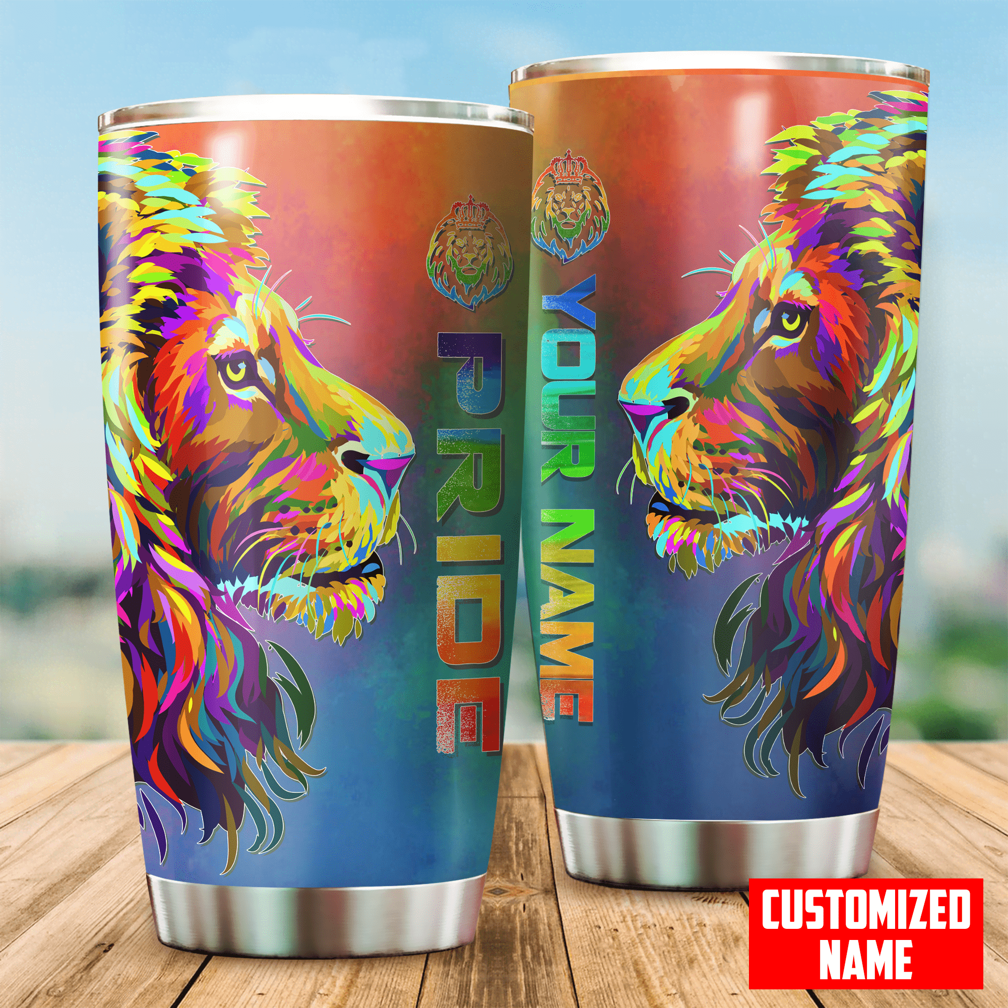 Tmarc Tee Personalized Lgbt Lion Pride 2022 Lgbtq Flag Color 3D Tumbler