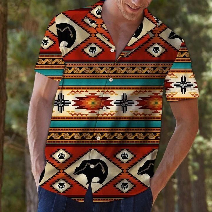 Amazing Native Bear Hawaiian Shirt   Unisex   Full Size   Adult   Colorful   Hw1430