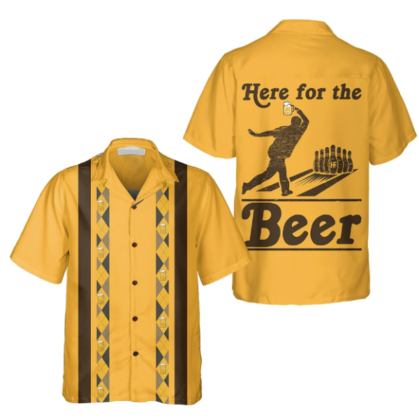 Here For The Beer Bowling Hawaii Shirt Men Women Ha101237