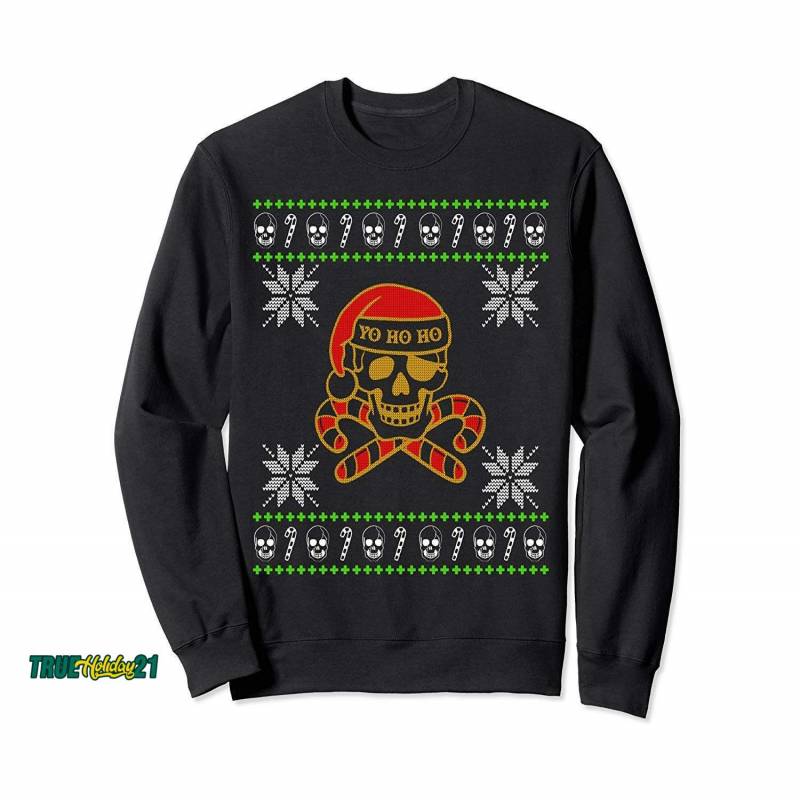 Ugly Christmas Sweatshirt Pirate Hat Santa Ugly Christmas