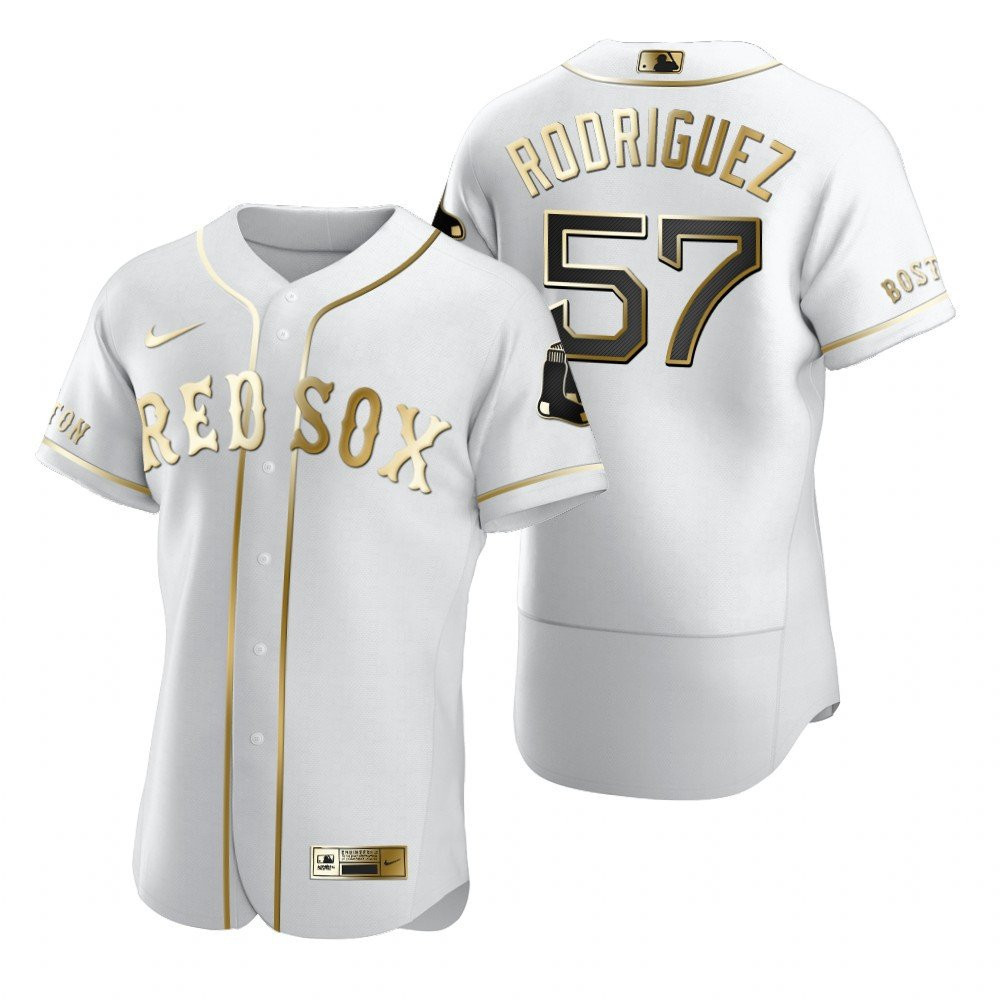 Boston Red Sox #57 Brandeduardo Rodriguez MLB Golden Brandedition White Jersey Gift For Red Sox Fans