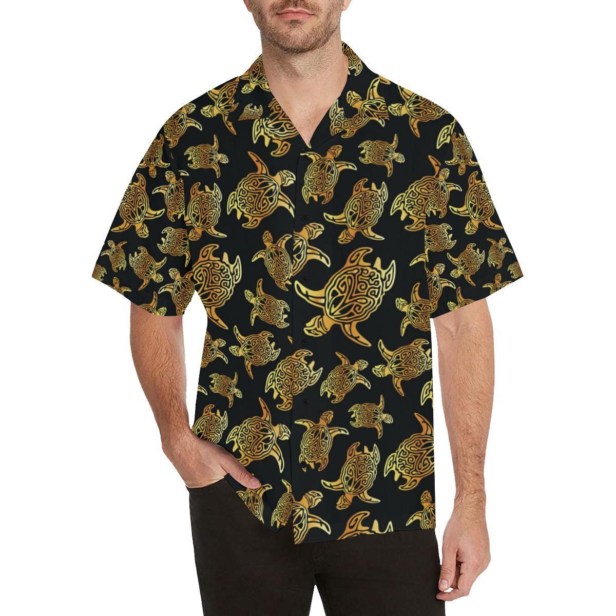 Gold Tribal Turtle Polynesian Themed Hawaii Lover Hawaii Shirt For Men Women Ha29213