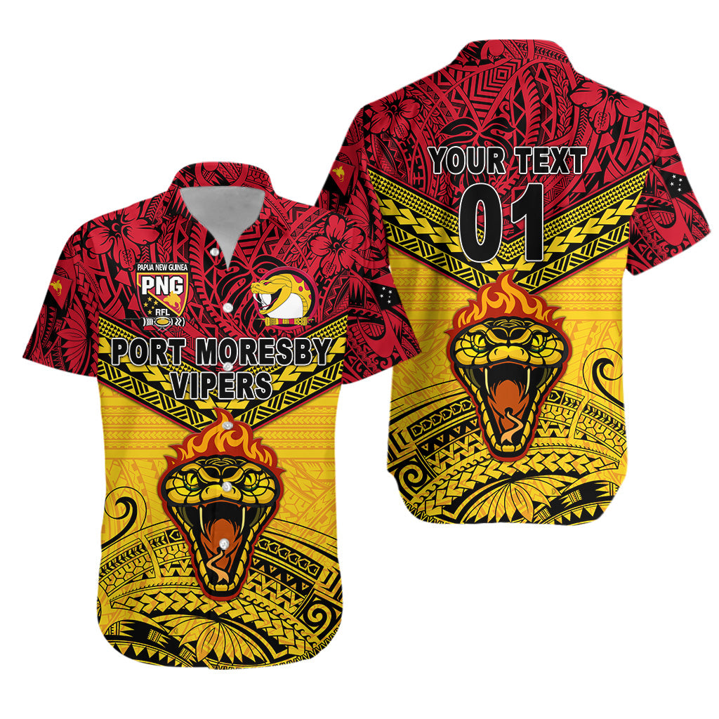 (Custom Personalised) Papua New Guinea Port Moresby Vipers Hawaiian Shirt Rugby Original Style – Red, Custom Text And Number Lt8