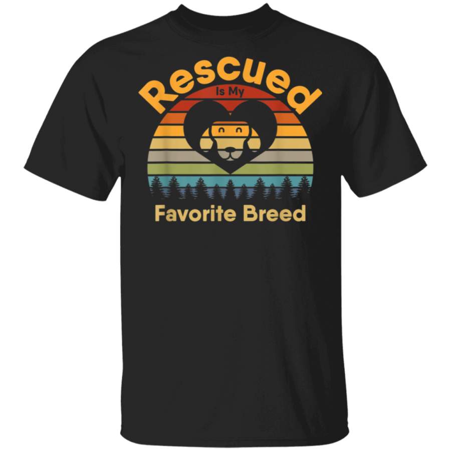 Rescued Is My Favorite Breed Retro 70s Sunset Off Camping TShirt