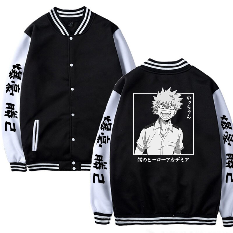 Anime My Hero Academia Bakugou Katsuki Baseball Jacket Casual Sweatshirt Women Mens Hip Hop Jacket Coat Brand Clothes Men Jacket alx