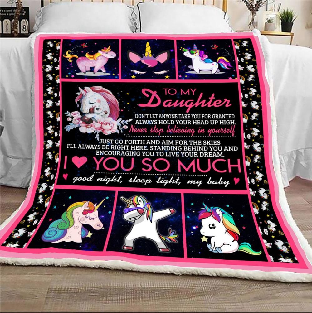 [Personalized Name] I Love You So Much Unicorn Fleece Blanket, Sherpa Blanket, Gift For Family Member, Friends Gift, Christmas Gift, Home Decor, Home Living