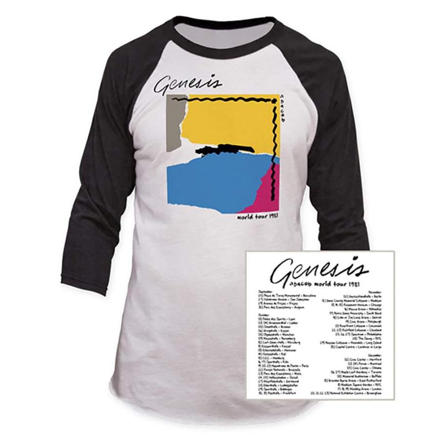 Genesis Abacab 1981 World Tour Raglan 3/4 Sleeve Jersey T-Shirt