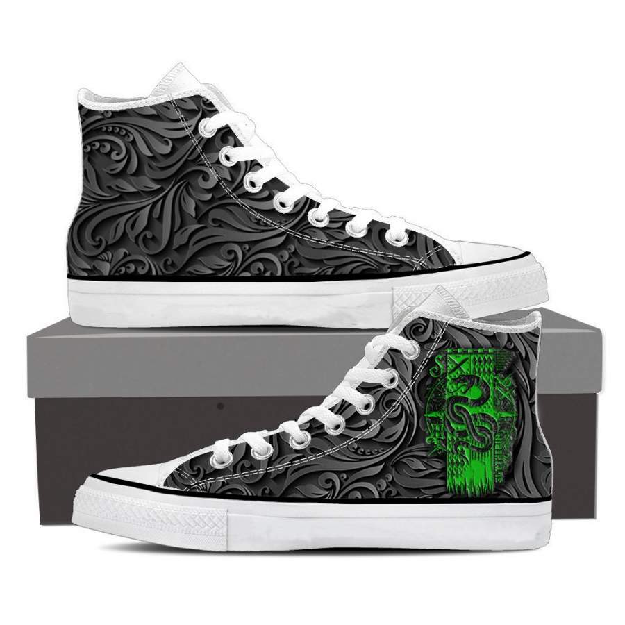 Slytherin Harry Potter High Top Shoes POD Design By Facetotes Fashion Design by Facetotes Fashion