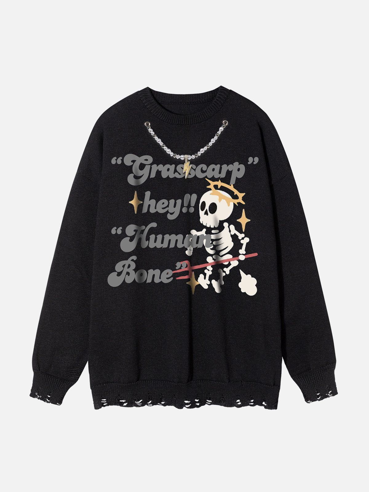 Talishko™ – Skull Letter Print Sweater